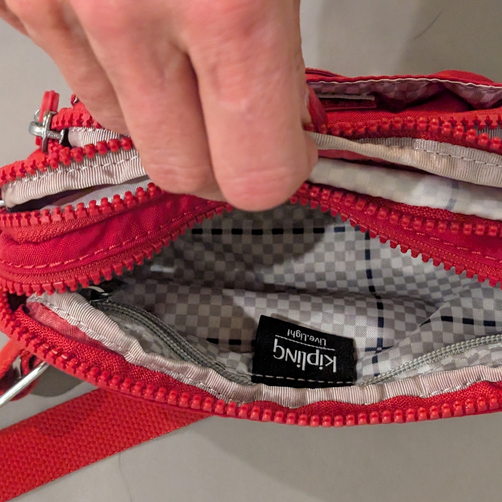 Kipling Vibrant Red Zip Pouch - image 6